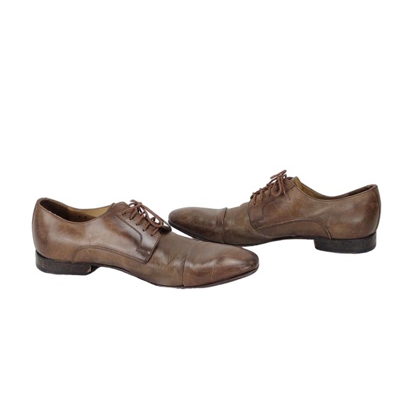 Saks Fifth Ave Mens Fred Cap Toe Lace up Brown Leather Oxford Shoes Size 9M main image 11